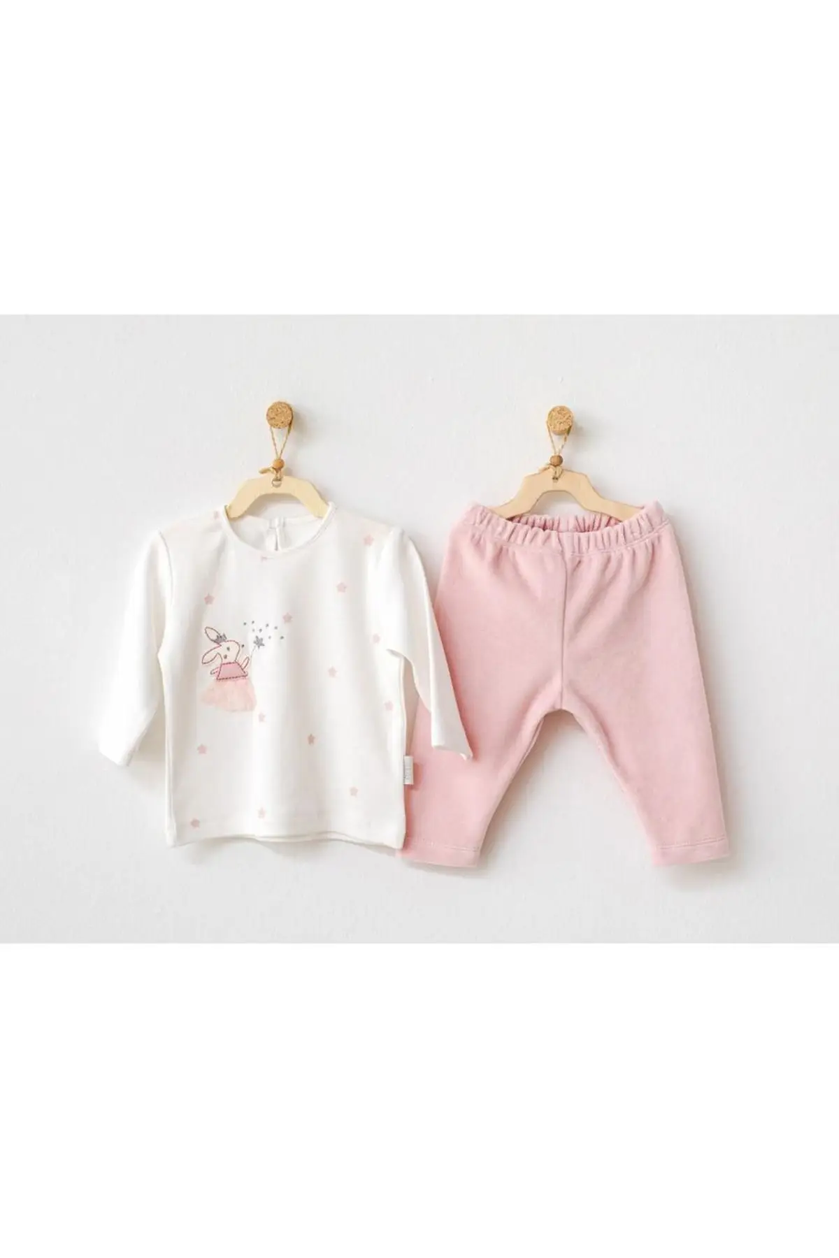 Andywawa AC21188 Hello Little Lady Velvet 2li Bebe Suit Pink