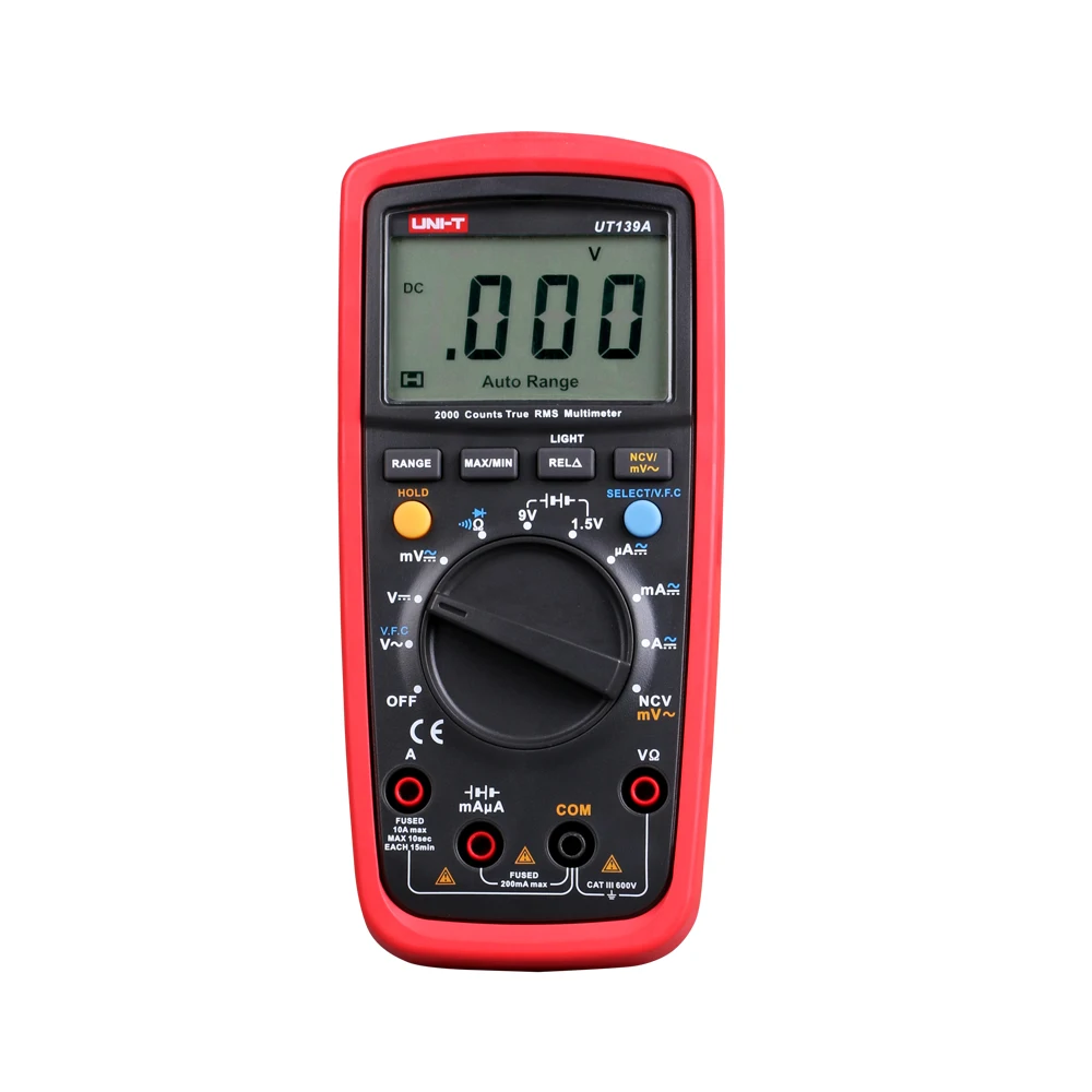 UNI-T UT139A صحيح RMS المهنية DMM السيارات المدى الرقمي المتعدد التيار المتناوب/تيار مستمر الجهد الحالي أوم يده تستر