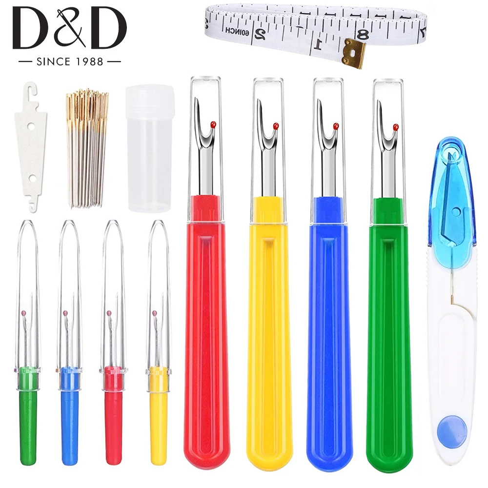 

Sewing Seam Rippers and Sewing Thread Removers Kit with 30pcs Large Eye Stitching Needles Scissor Tape Measure Sewing Tools