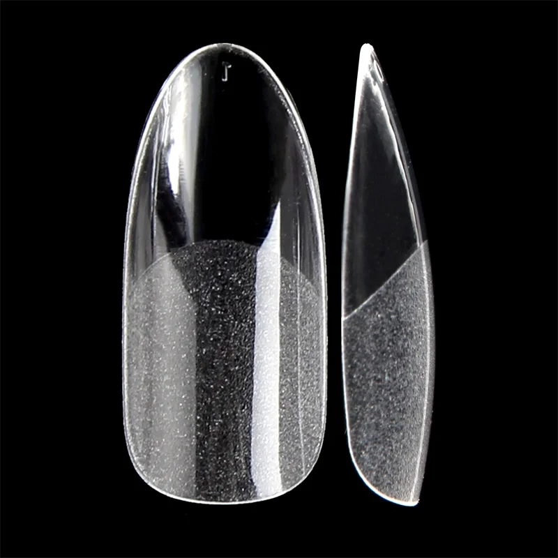 Medium Oval Gel Nail Tips Matte Underneath Flexible Fake Fingernail Art Soak Off Material Press on Tip