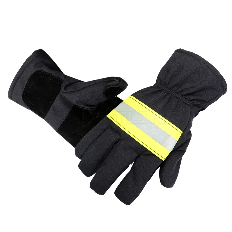 Gants de sécurité ignifugés avec ceinture de coulée noire, fournitures de protection contre les incendies, le soudage et l'incendie par temps froid