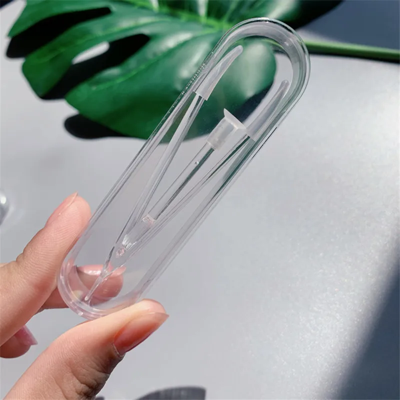 Transparent large long tweezers contact lens clip suction stick set independent shell beauty contact wearing tool clip