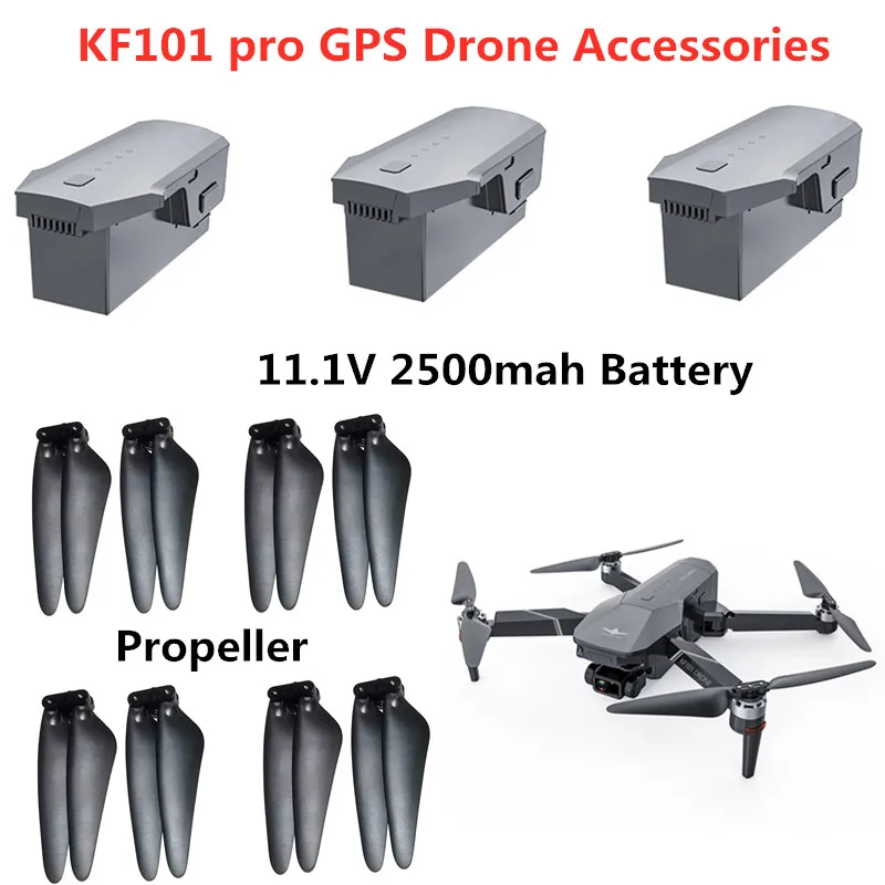 11.1V 2500mA Battery Propeller For KF101 Pro 5G GPS Brushless Drone Accessories KF101 Drone Parts KF101 Pro  Blades And Battery