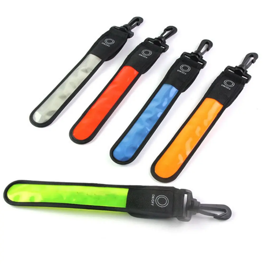 Safety Alert Wrist Support Flash Glowing Arm Belt Band LED Reflective Light Backpack Hanging Lights Luminous Armband