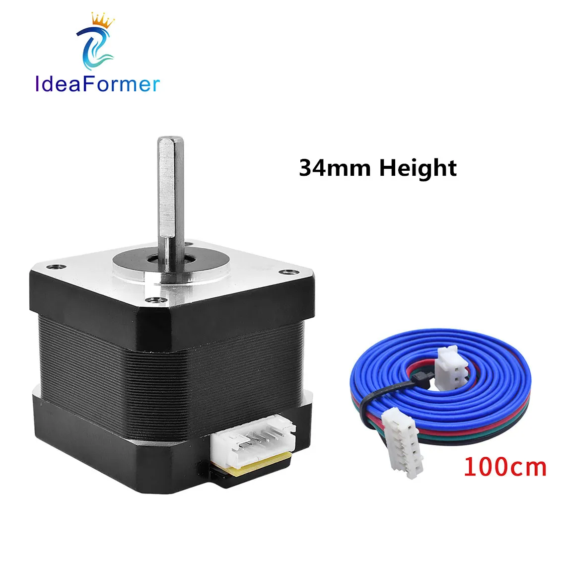 5Pcs Nema 17 Stepper Motor 34mm Height 1.3A 12V 24V 1.8°Step Angle Engine & CNC XYZ-Axis 4-lead Motor for 3D Printer Parts.