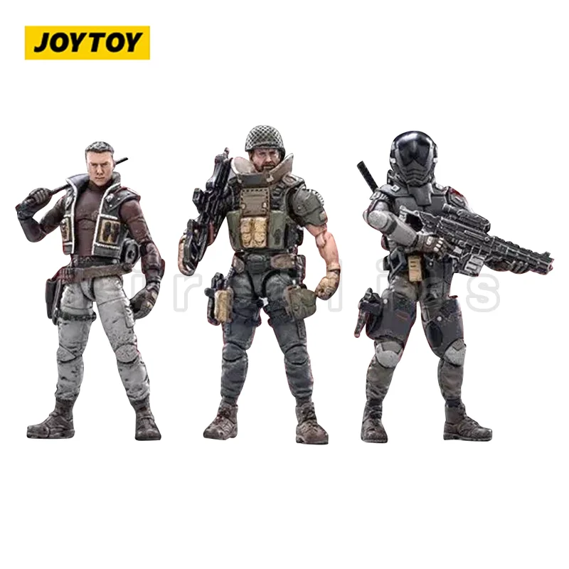 1/18 JOYTOY figura de acción de 3,75 pulgadas (3 unids/set) personajes de fuente oscura Trio Anime modelo de juguete