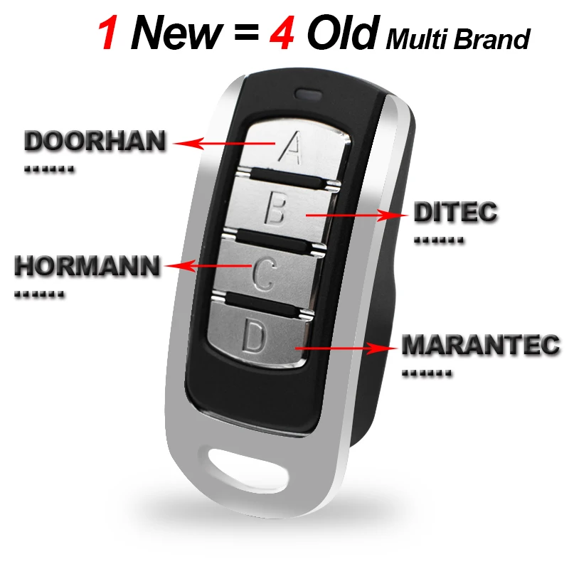 Multi-Frequency 287MHz-868MHz Garage Door Remote Control 433.92mhz Rolling Code Transmitter Gate Control Keychain Newest