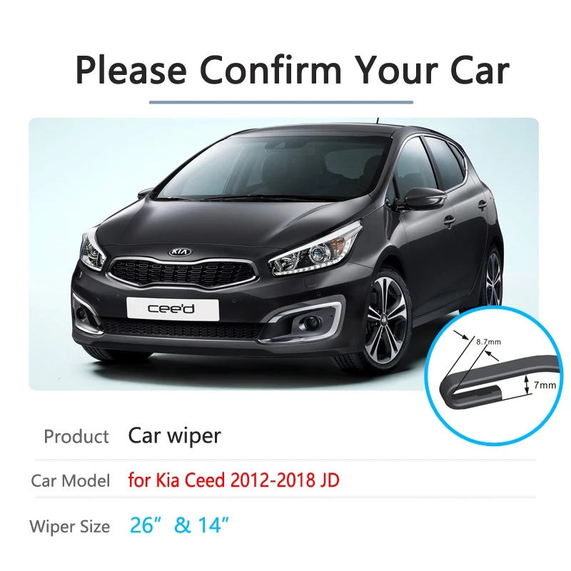 for KIA Cee\'d Ceed 2012~2018 2013 2014 2015 2016 JD  Front Windscreen Windshield Wipers Blades Car Accessories Car Wiper Blade