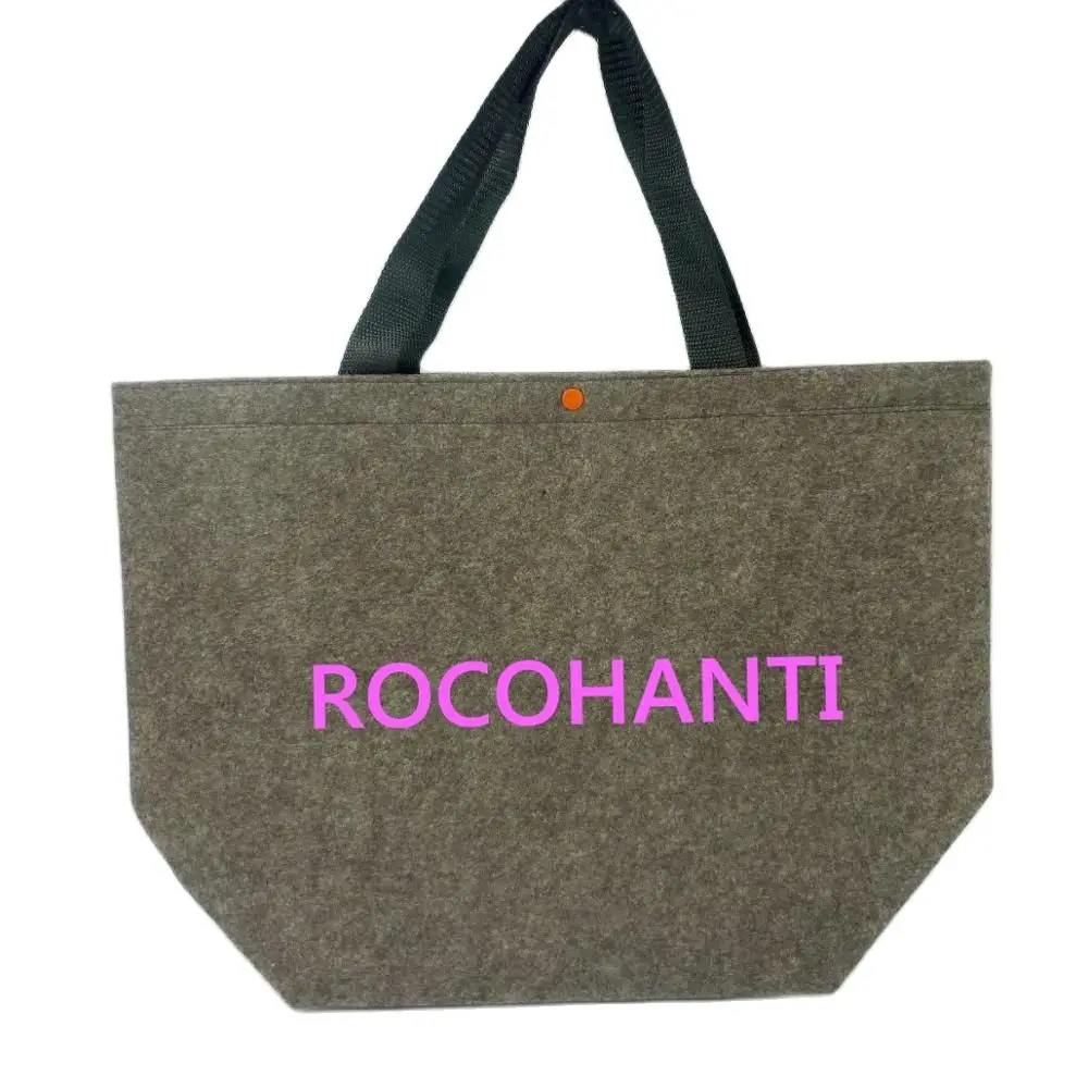 

100X recycle Wool Felt Fabric reusable shopping bags customized printing company logo gift boutique eco bags advertising