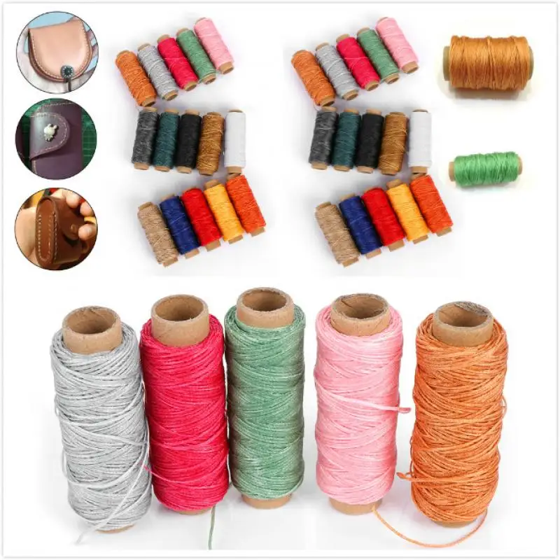 1mm Flat Waxed Thread Polyester Cord Wax Coated Strings for Braided Bracelets DIY Accessories or Leather Craft Sewing 50meter