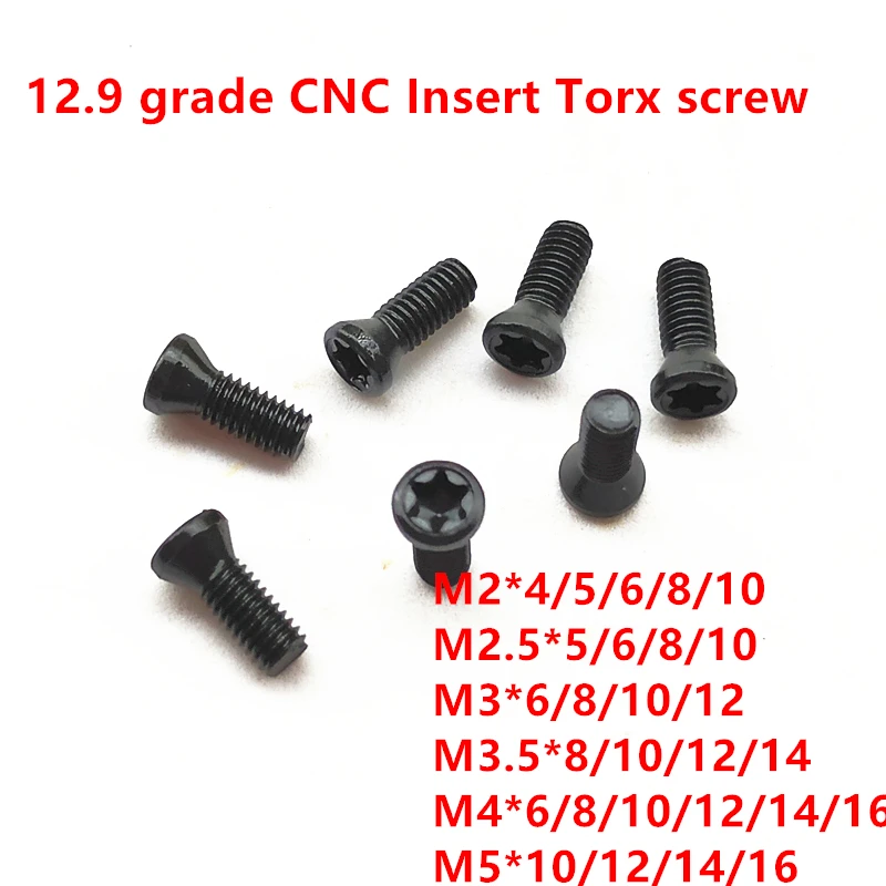 10Pcs M2 M2.2 M2.5 M3 M3.5 M4 M5 M6 grade 12.9 Insert Torx Screw Replaces Carbide Inserts CNC Accessories Lathe Tool