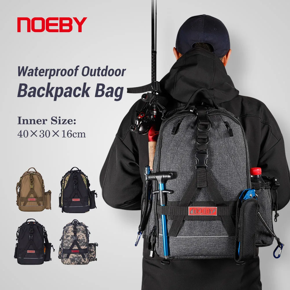 

NOEBY-Multi-Function Fishing Bag, Wear-Resistant, Waterproof, Quality, Travel, Hiking, Outdoor Backpack, Sport Bags, 51x31x17cm