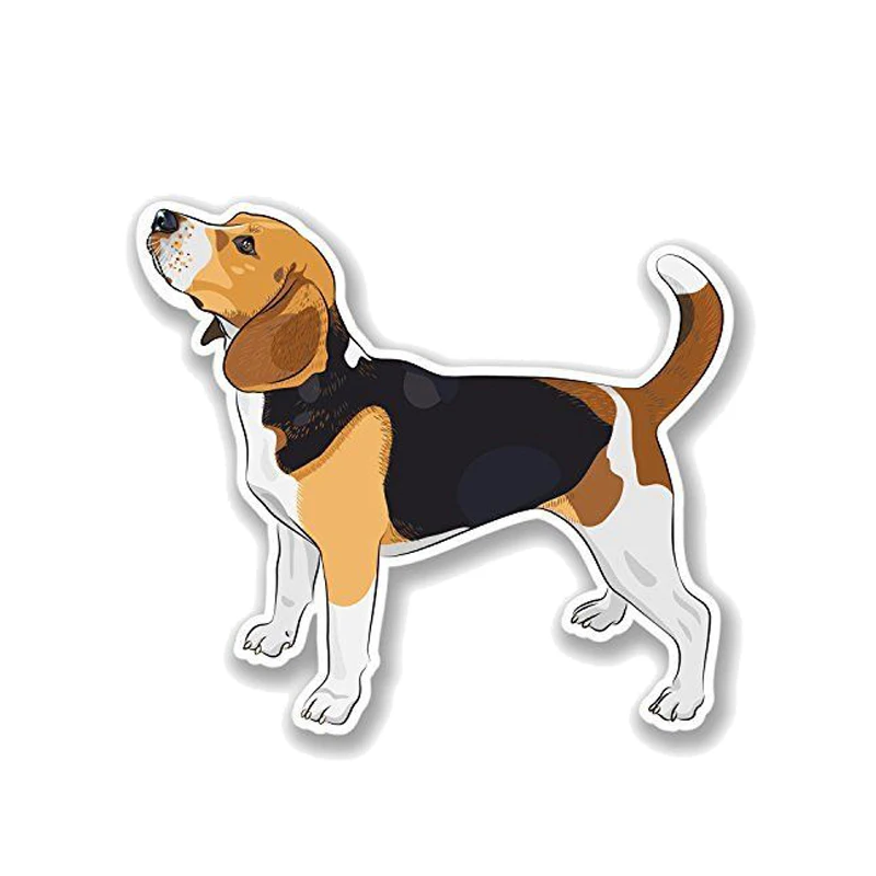 Cartoon Beagle Dog Car Sticker Vinyl Auto Accessories Car Window Car Styling Decal PVC 14cm*12cm Cover Scratches Waterproof