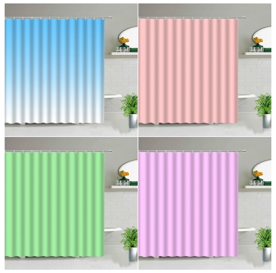 Wooden Decorative Bathtub Shower Curtains Solid Color Cloth Curtain Waterproof Fabric Wall Decor Bathroom Decor Bath Accessories