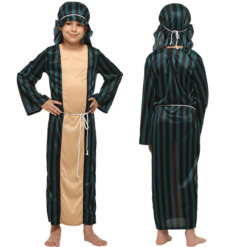 Costume di Halloween capodanno vestito di carnevale vestito arabo keffiyeh mantello capo tribù costume per bambini festa bianca