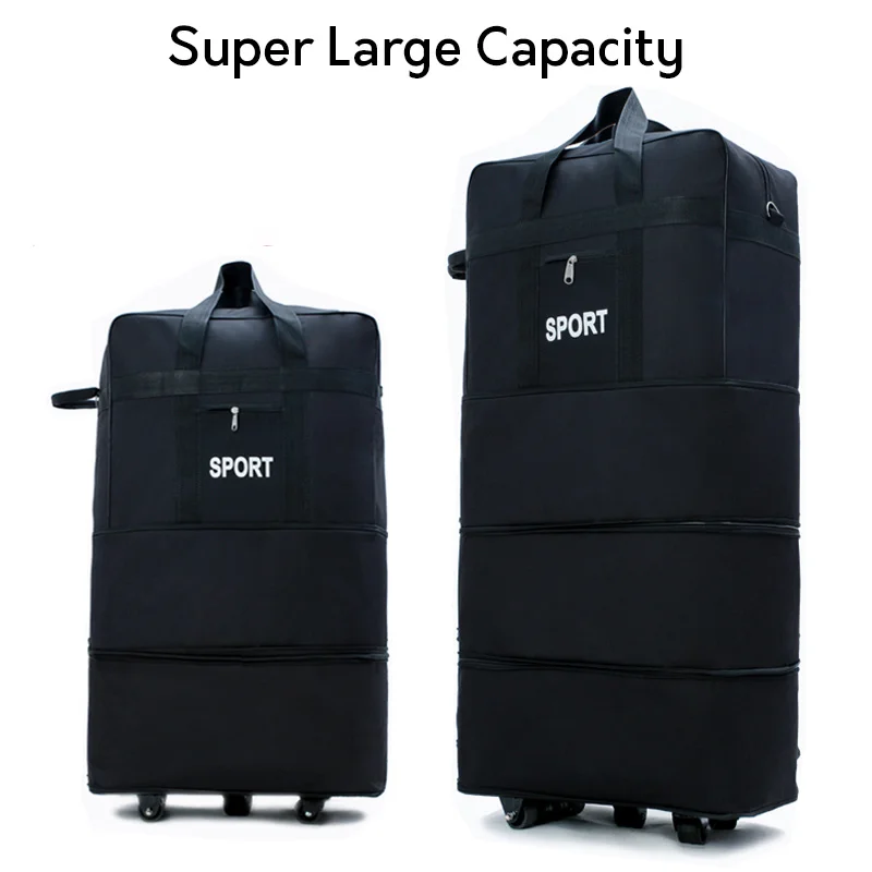 Air checked trolley suitcase bag study abroad luggage bag extra large Oxford travelling bag moving trolley bag pulley bag