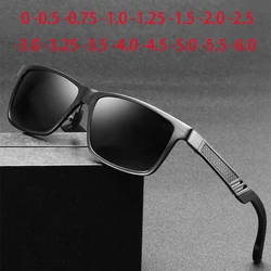 Aluminum Magnesium Nearsighted Sunglasses Men Polarized Sport Pilot Driving Prescription Sun Glasses For Male-0.5 -1.0 To -6.0