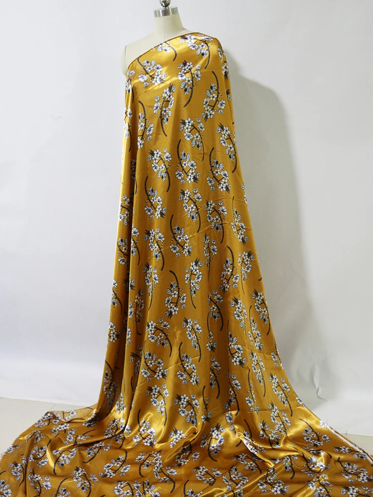 By Meter Blumen-Satin-Stoff, glänzend, weich, Schal, Hemd, Nachtwäsche, Material Charmeuse – Detail 22