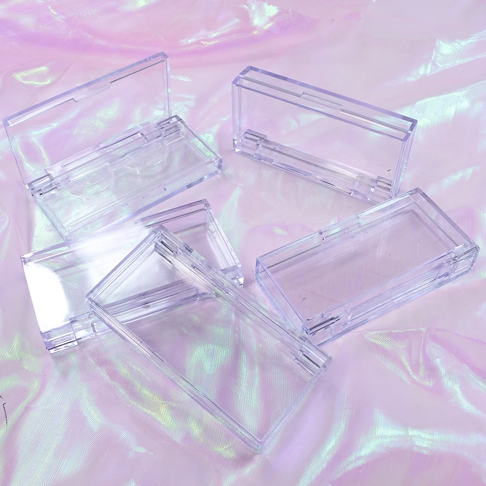 5/10/30/50 Pcs Clear Acrylic Lash Packaging Wholesale Lashes Box Case With Tray Custom Logo