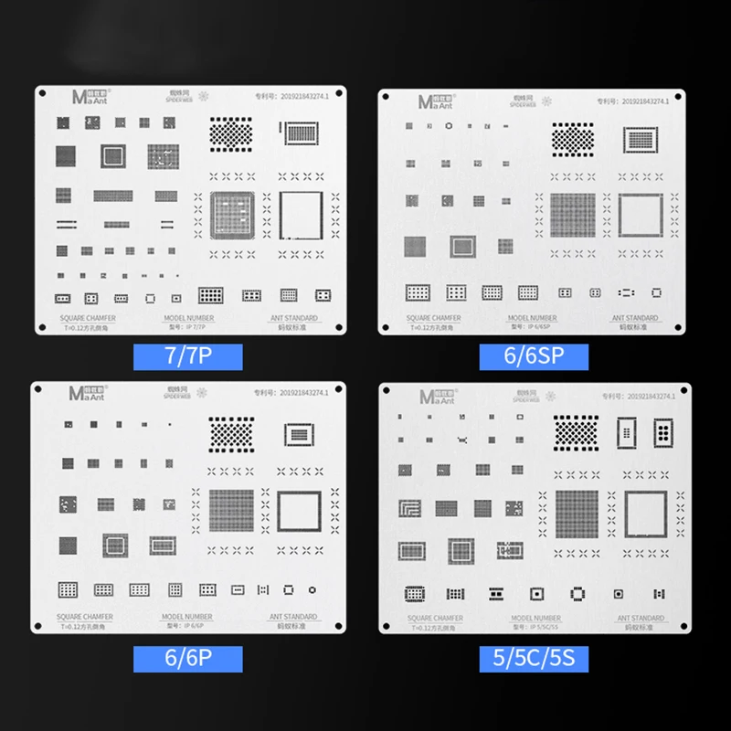 Bga Reballing Stencil Kit Voor Iphone 12/12Pro Max/11/11pro/Xs//Xs Max/xr/X/8P/8/7P/7/6S/6 Cpu Ic chip Tin Planten Solderen Netto