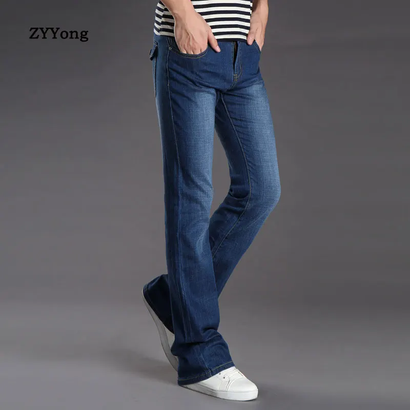 ZYYong Men's Flare Jeans Boot Cut Out Boot Cut Jeans Male Leg Fit Classic Classic Jean Flare Retro Jeans Casual Men's Trousers