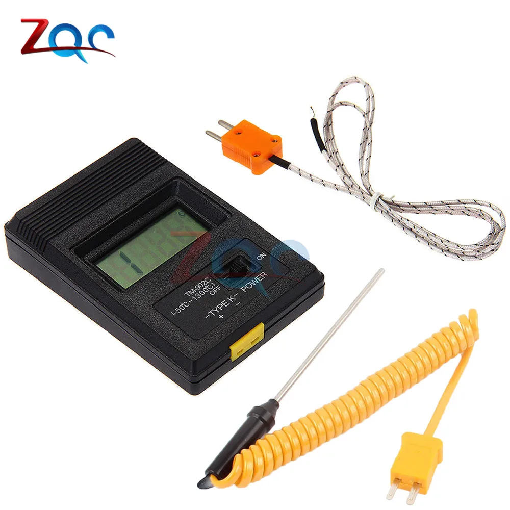 TM902C LED Digital Thermometer Temperature Meter K Type Thermocouple Sensor Probe Detector Meter -50C to 1300℃