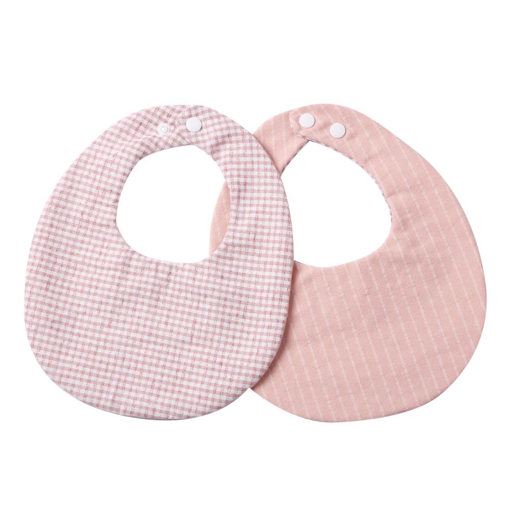 Waterproof Infant Plain Cravat Cotton Bibs Adjustable Snap Saliva Towel Sweet Feeding Apron Burp Cloth for Baby Boys Girls