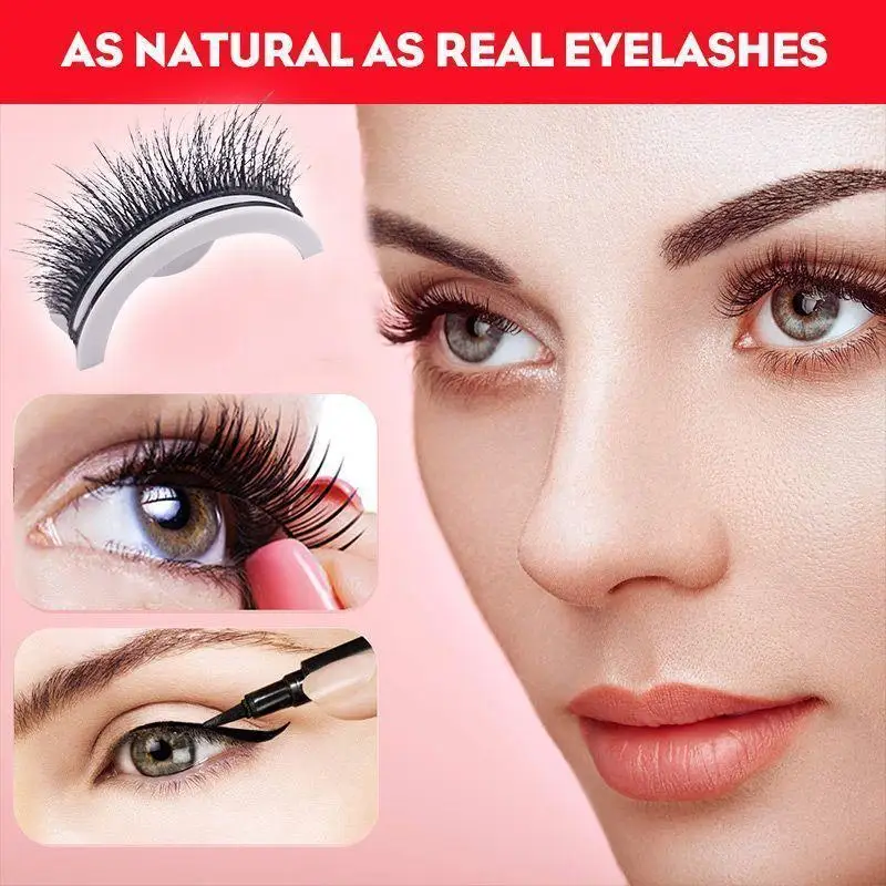 Reusable Self-Adhesive Eyelashes Reversible กาวกาวด้วยตนเอง False ขนตากันน้ำ Dropshipping