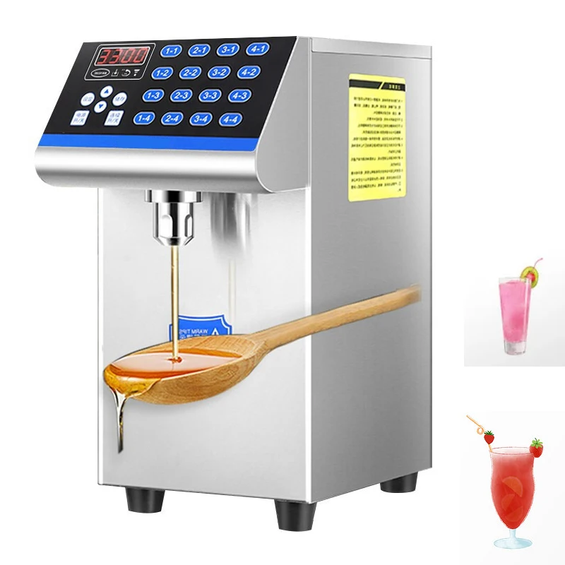 8L Fructose Quantitative Machine 16 Grid Automatic Sugar Syrup Dispenser Fructose Aid Tea Equipment Sugar Dispenser 500W