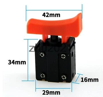 FA3-10/2D AC 250V 10A DPST NO Momentary Electric Power Tool Trigger Switch Black Orange