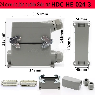 Rechteckiger HDC-HE-24 Steckverbinder – 24-polig, Produktbild-Vorschau 5