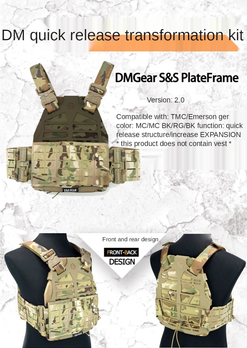 Schnellverschluss-Modifikations-Kit Lasergeschnittenes MOLLE-Weste Upgrade-Zubehörset 2.0 für taktische S&S-Plattenträger – Detail 1