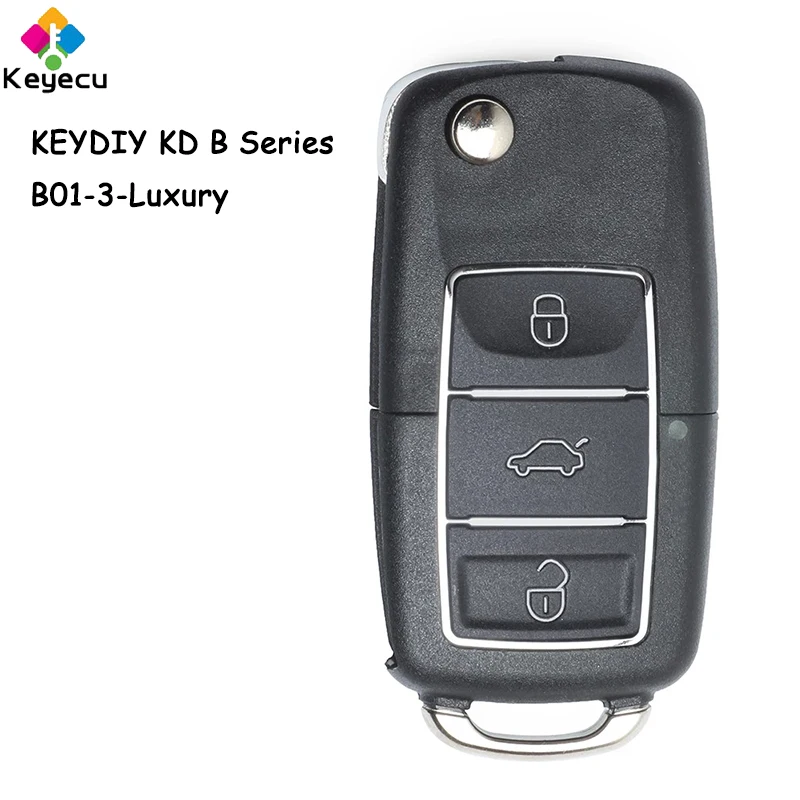 KEYECU KEYDIY Universal B Series Remote Car Key With 3 Buttons for KD900 KD900+, P/N: B01-3-Luxury-Black