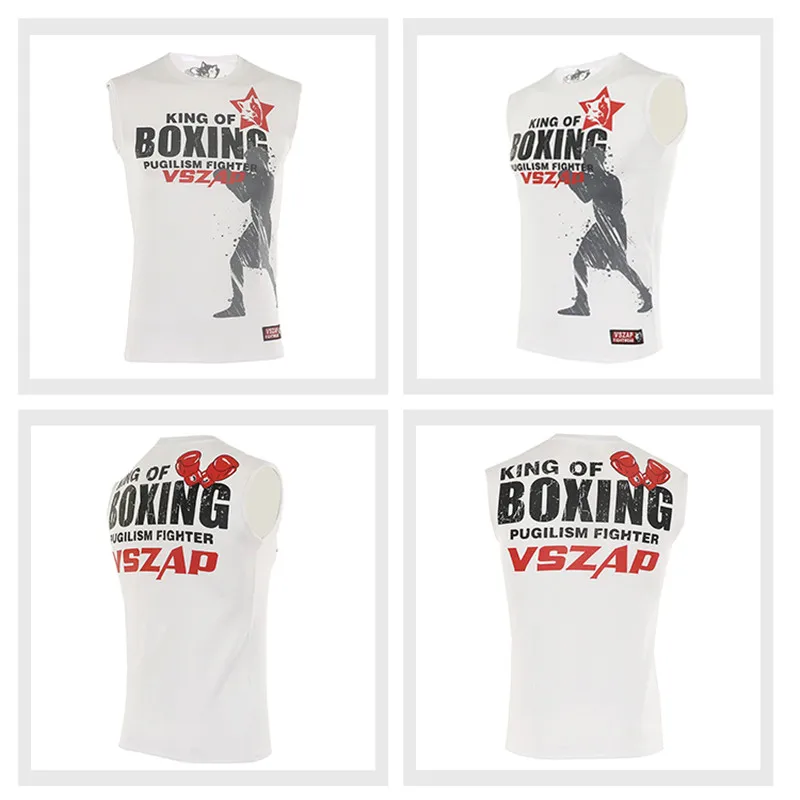 Vzap-boxing T shirt for men, sleeveless boxing vest, martial arts fighting training, fitness, home training, MMA