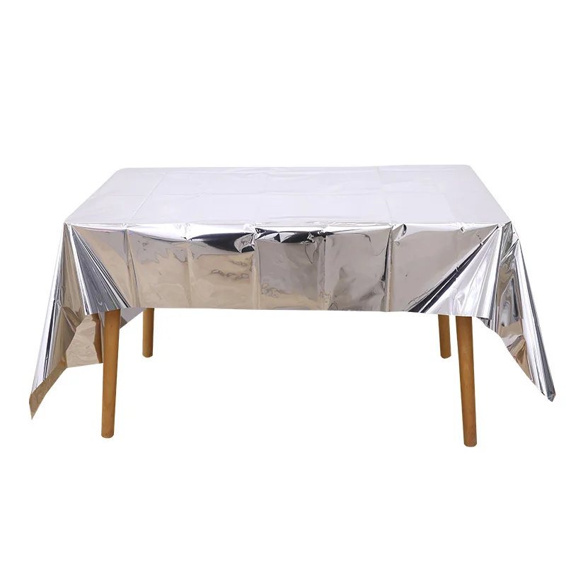 Disposable tablecloth gold silver blue rose gold bright surface wedding birthday party decoration supplies restaurant tablecloth