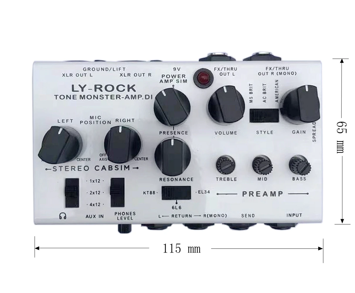 LYR PEDALS ly rock, gitara audio stacja robocza pedał, gitara elektryczna audio stacja robocza, profesjonalny efekt pedałowy, biały, True Bypass