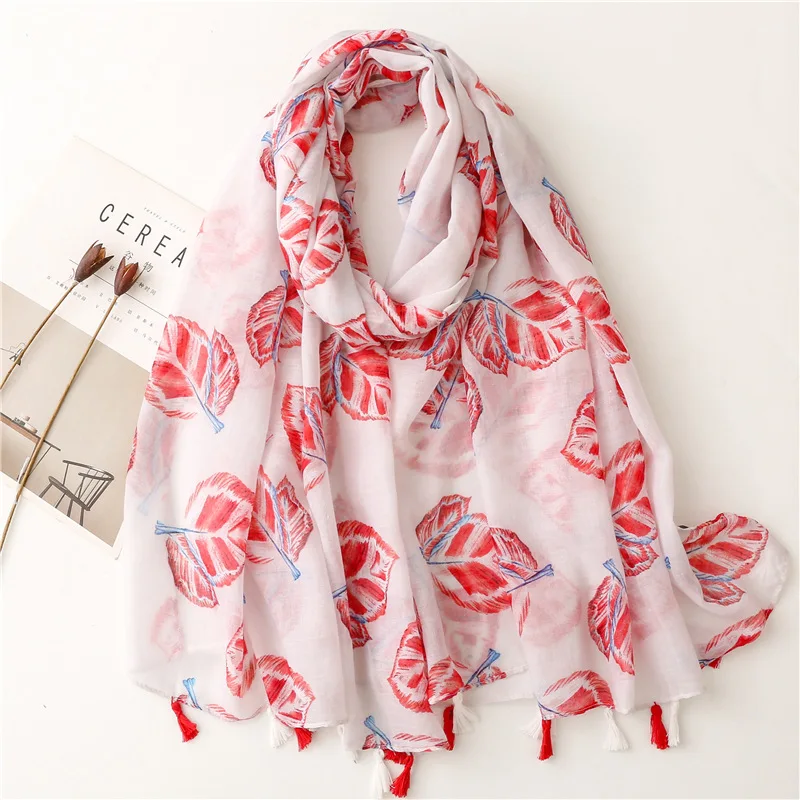 2023 Fashion Luxury Ink Painting Floral Tassel Viscose Shawl Scarf Lady High Quality Wrap Pashmina Stole Bufandas Muslim Hijab