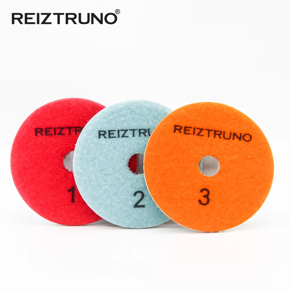 Reiztruno 3ขั้นตอนแผ่นขัดสำหรับขัดหินอ่อนหินแกรนิตอื่นๆหินธรรมชาติ4นิ้ว100มม.เครื่องมือขัด,แห้งหรือใช้เปียก