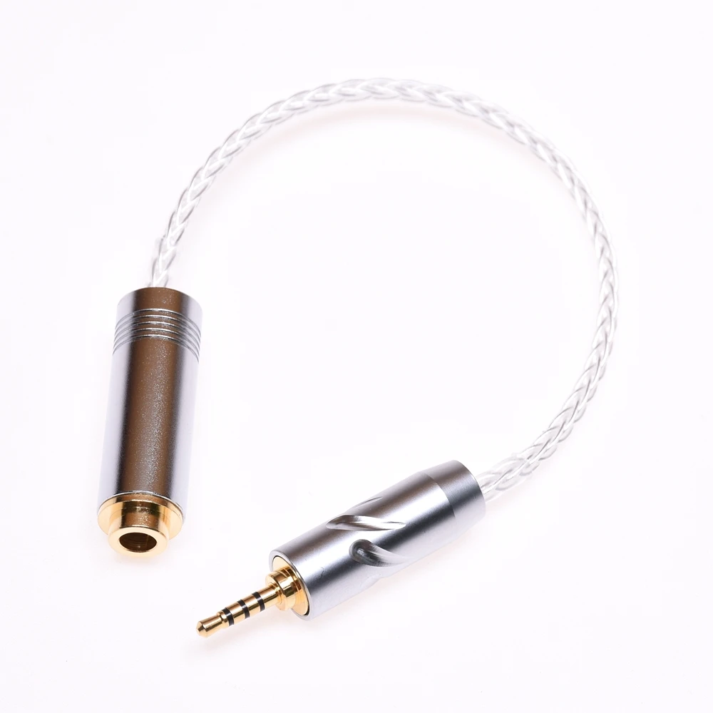 

Silver Plated Cable 2.5mm TRRS Male to 4.4mm Female Balanced Audio Adapter Compatible for Sony NW-WM1Z 1A MDR-Z1R TA-ZH1ES PHA-2