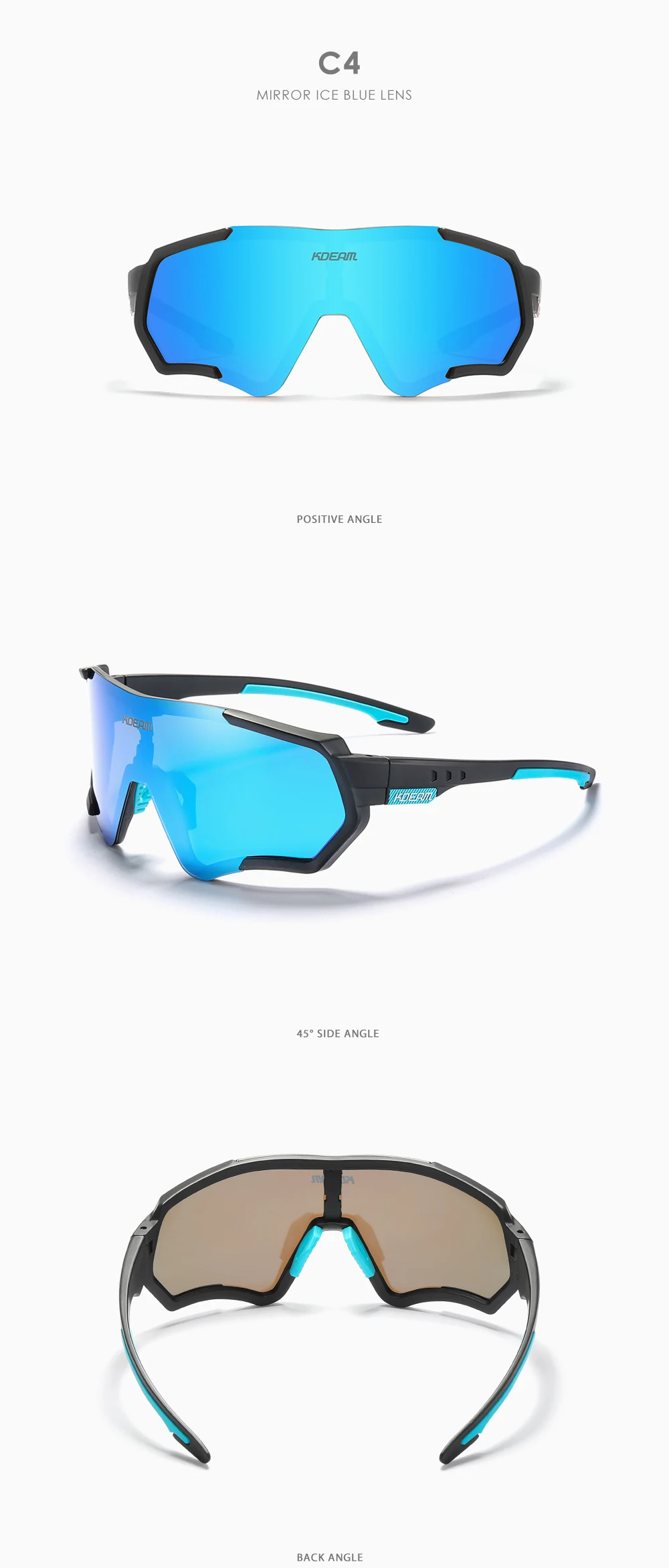 KDEAM Outdoor Sports Herren Sonnenbrille TR90 Polarisierte Sonnenbrille Flash Real Coating Sonnenbrille KD714 CE – Detail 15