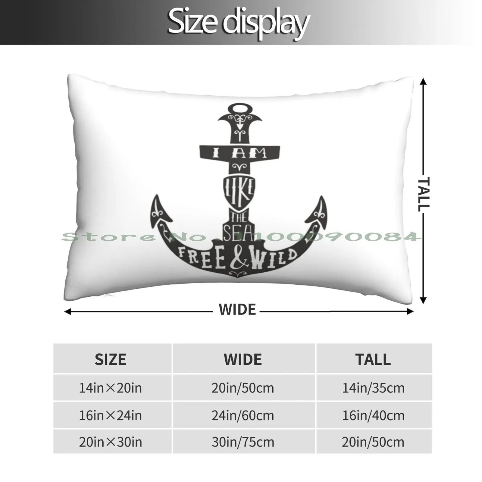 I Am Like The Sea Free & Wile-Anchor Pillow Case 20x30 50*75 Sofa Bedroom Binary Litecoin Cryptocurrency Ltc Code Cryptography