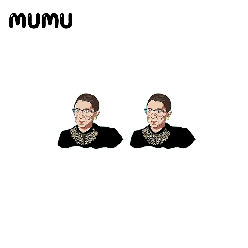 2020 New I Dissent RBG Stud Earring Justice Feminist Acrylic Earrings Epoxy Resin Handmade Jewelry Girl