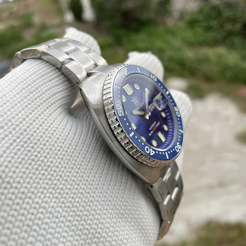 STEELDIVE Men Diver Watch Automatic Mechanical Wristwatch 200M Waterproof C3 Luminous Sapphire NH36 Magnifier Date Ceramic Bezel