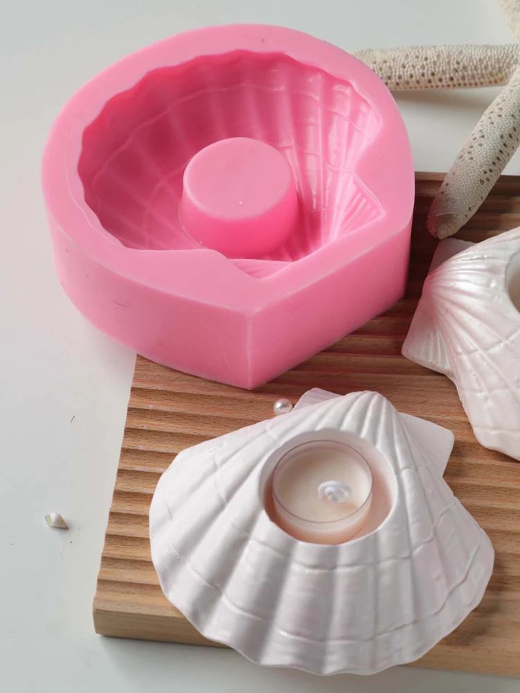 Shell Shape DIY Silicone Candle Mold Soap Form Candle Holder Mold Handmade Plaster Aroma Crafts Cake Decorating Tools