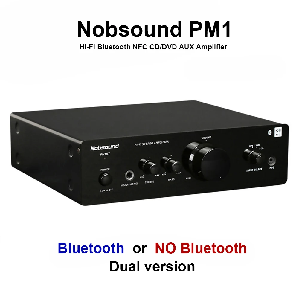 

Nobsound PM1 Amplifier HI-FI Bluetooth NFC Amplifier 20W+20W BT or without BT two versions 220V Or 110V Power amplifier