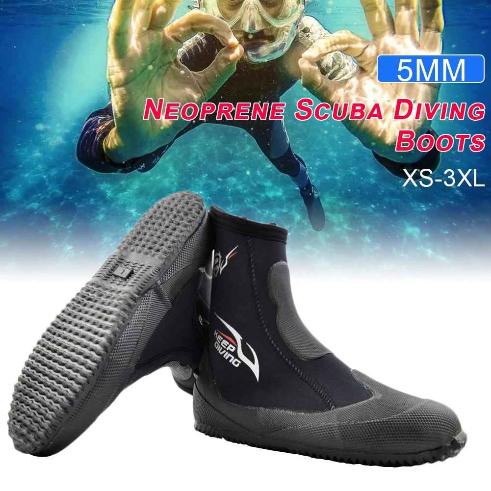 

Universal 5MM Neoprene Scuba Diving Boots Thermal High Rise Water Sports Cuba Snorkeling Rafting Men Women Swimming Fins Shoes