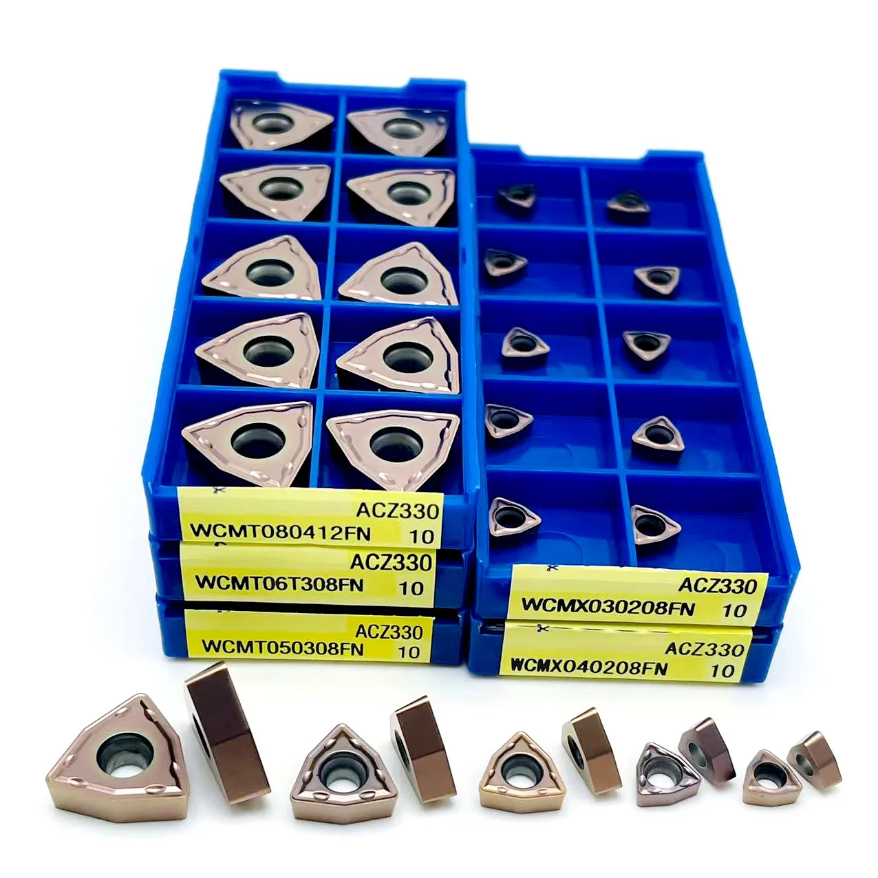 U เจาะ WCMX030208 WCMX040208 WCMT050308 WCMT06T308 WCMT080412 FN ACZ330คาร์ไบด์ WCMX Turning Insert CNC ตัดเครื่องมือ WCMT