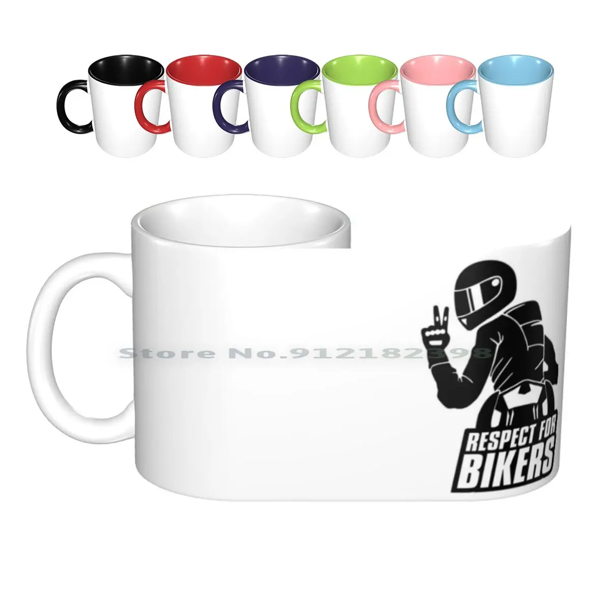 Respect For Bikers , H2 Black Ceramic Mugs Coffee Cups Milk Tea Mug Respectforbikers Bikers Superbike H2 Creative Trending