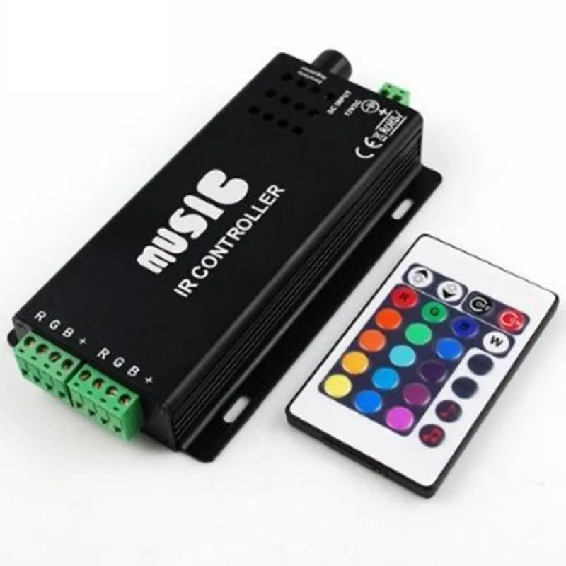 DC12-24V 2017 24 Keys music controller IR remote RGB controller Sound Sensitive for 5050 3528 led strip light lamp