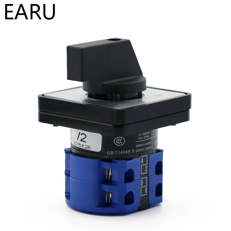 LW28-20 LW26-20 LW28 LW26 Series Electric 2/3/4 Position 8 Terminals Rotary Cam Changeover Switch With Screws 660V 20A Customize image 3